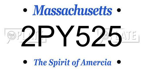 2PY525 Massachusetts License Plate