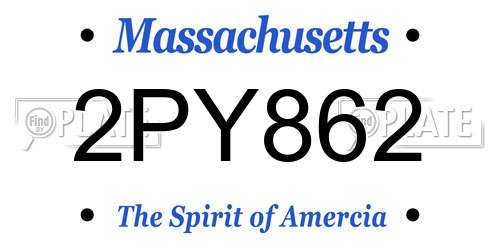2PY862 Massachusetts License Plate