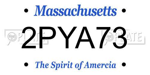 2PYA73 Massachusetts License Plate