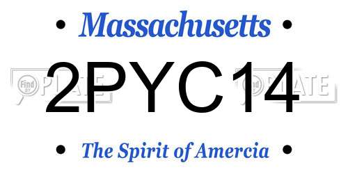 2PYC14 Massachusetts License Plate