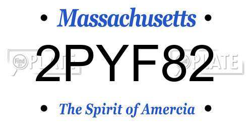 2PYF82 Massachusetts License Plate