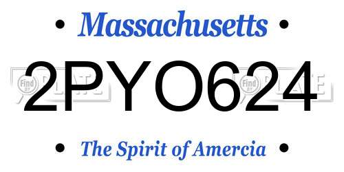 2PYO624 Massachusetts License Plate