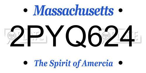 2PYQ624 Massachusetts License Plate