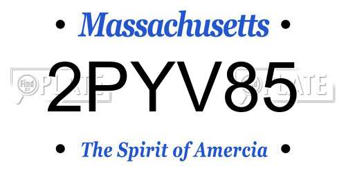 2PYV85 Massachusetts License Plate