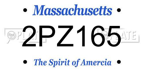 2PZ165 Massachusetts License Plate