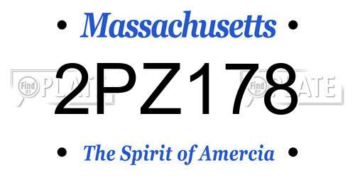 2PZ178 Massachusetts License Plate