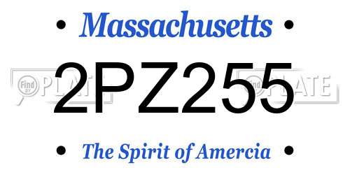 2PZ255 Massachusetts License Plate
