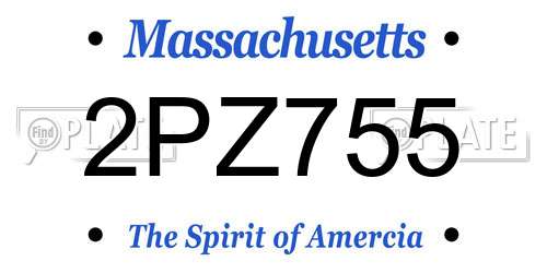 2PZ755 Massachusetts License Plate