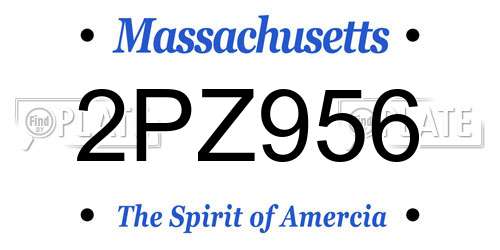 2PZ956 Massachusetts License Plate