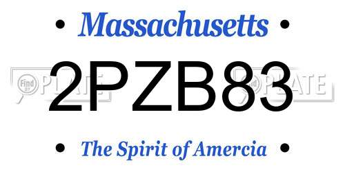 2PZB83 Massachusetts License Plate