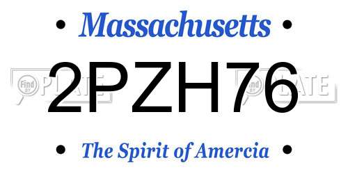 2PZH76 Massachusetts License Plate