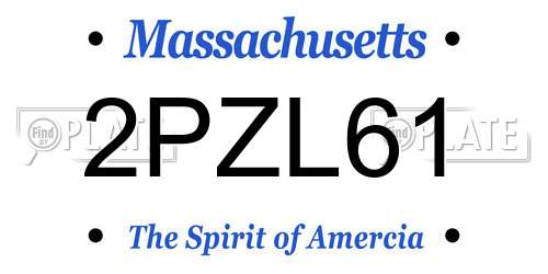 2PZL61 Massachusetts License Plate
