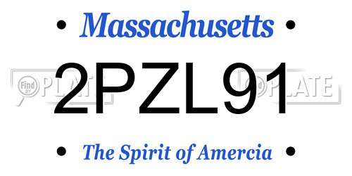 2PZL91 Massachusetts License Plate