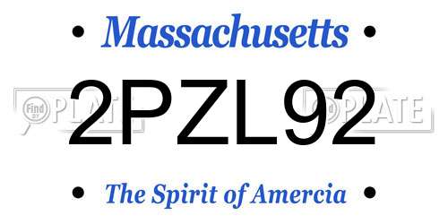 2PZL92 Massachusetts License Plate