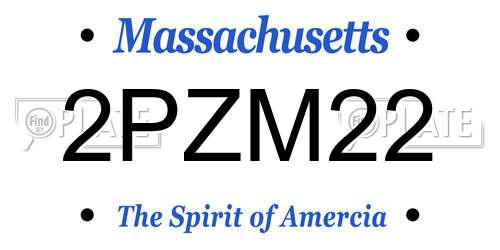 2PZM22 Massachusetts License Plate
