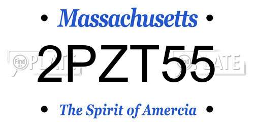 2PZT55 Massachusetts License Plate