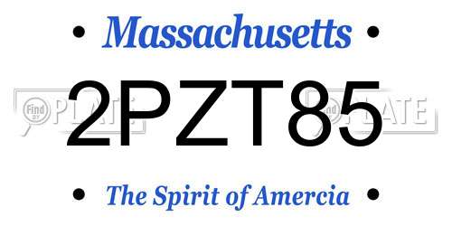 2PZT85 Massachusetts License Plate