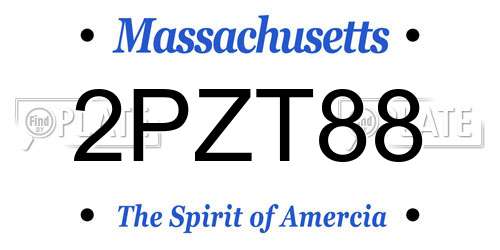 2PZT88 Massachusetts License Plate