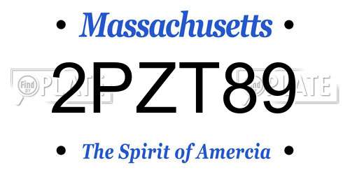 2PZT89 Massachusetts License Plate