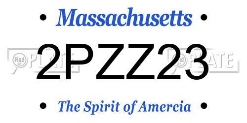 2PZZ23 Massachusetts License Plate