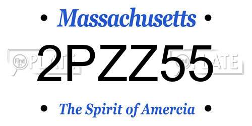 2PZZ55 Massachusetts License Plate