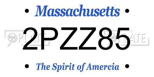 2PZZ85 Massachusetts License Plate