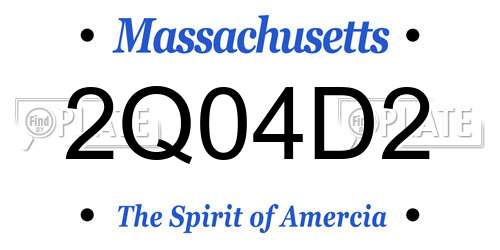 2Q04D2 Massachusetts License Plate