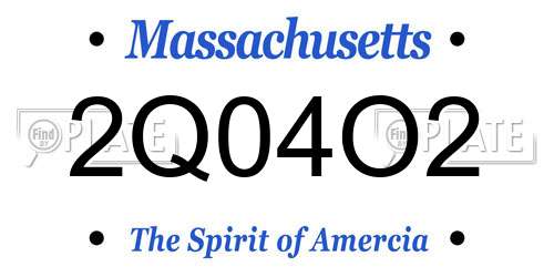 2Q04O2 Massachusetts License Plate