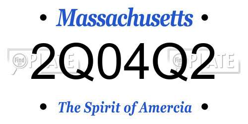 2Q04Q2 Massachusetts License Plate