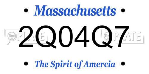 2Q04Q7 Massachusetts License Plate