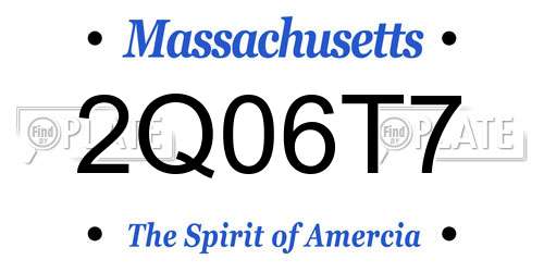 2Q06T7 Massachusetts License Plate
