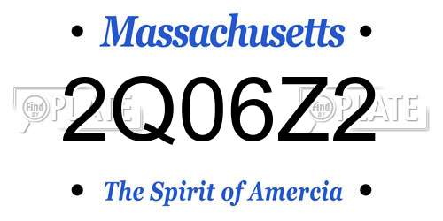 2Q06Z2 Massachusetts License Plate