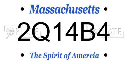 2Q14B4 Massachusetts License Plate