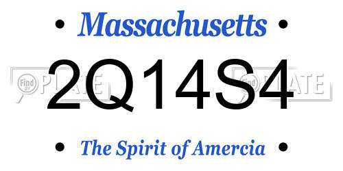 2Q14S4 Massachusetts License Plate