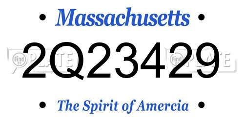 2Q23429 Massachusetts License Plate