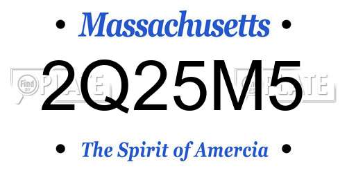 2Q25M5 Massachusetts License Plate