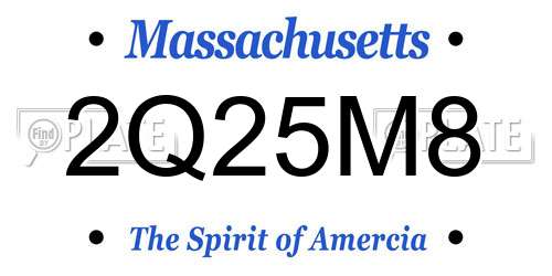 2Q25M8 Massachusetts License Plate