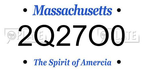 2Q27O0 Massachusetts License Plate
