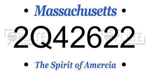 2Q42622 Massachusetts License Plate