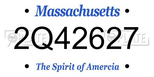 2Q42627 Massachusetts License Plate