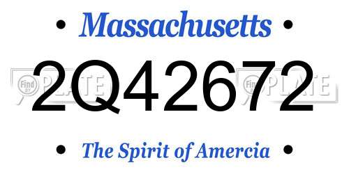 2Q42672 Massachusetts License Plate