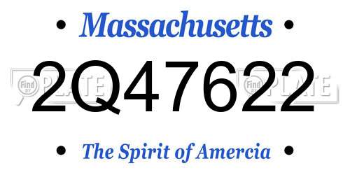 2Q47622 Massachusetts License Plate