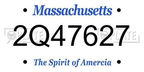 2Q47627 Massachusetts License Plate