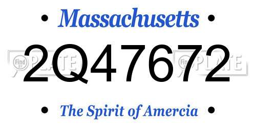 2Q47672 Massachusetts License Plate