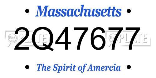 2Q47677 Massachusetts License Plate