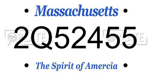 2Q52455 Massachusetts License Plate
