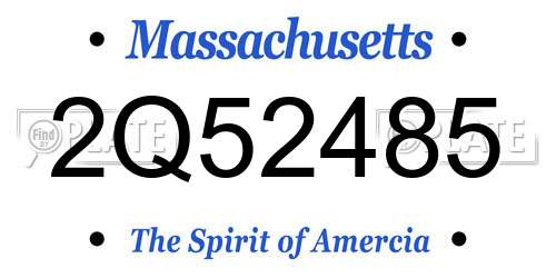 2Q52485 Massachusetts License Plate
