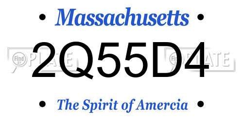 2Q55D4 Massachusetts License Plate