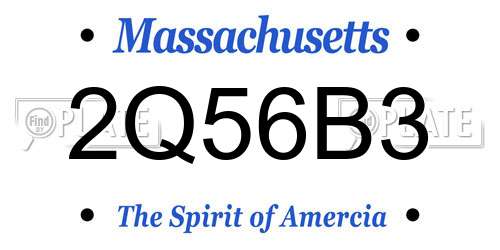 2Q56B3 Massachusetts License Plate