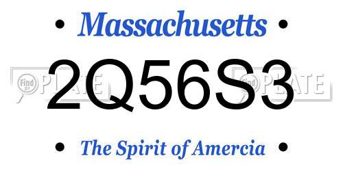 2Q56S3 Massachusetts License Plate